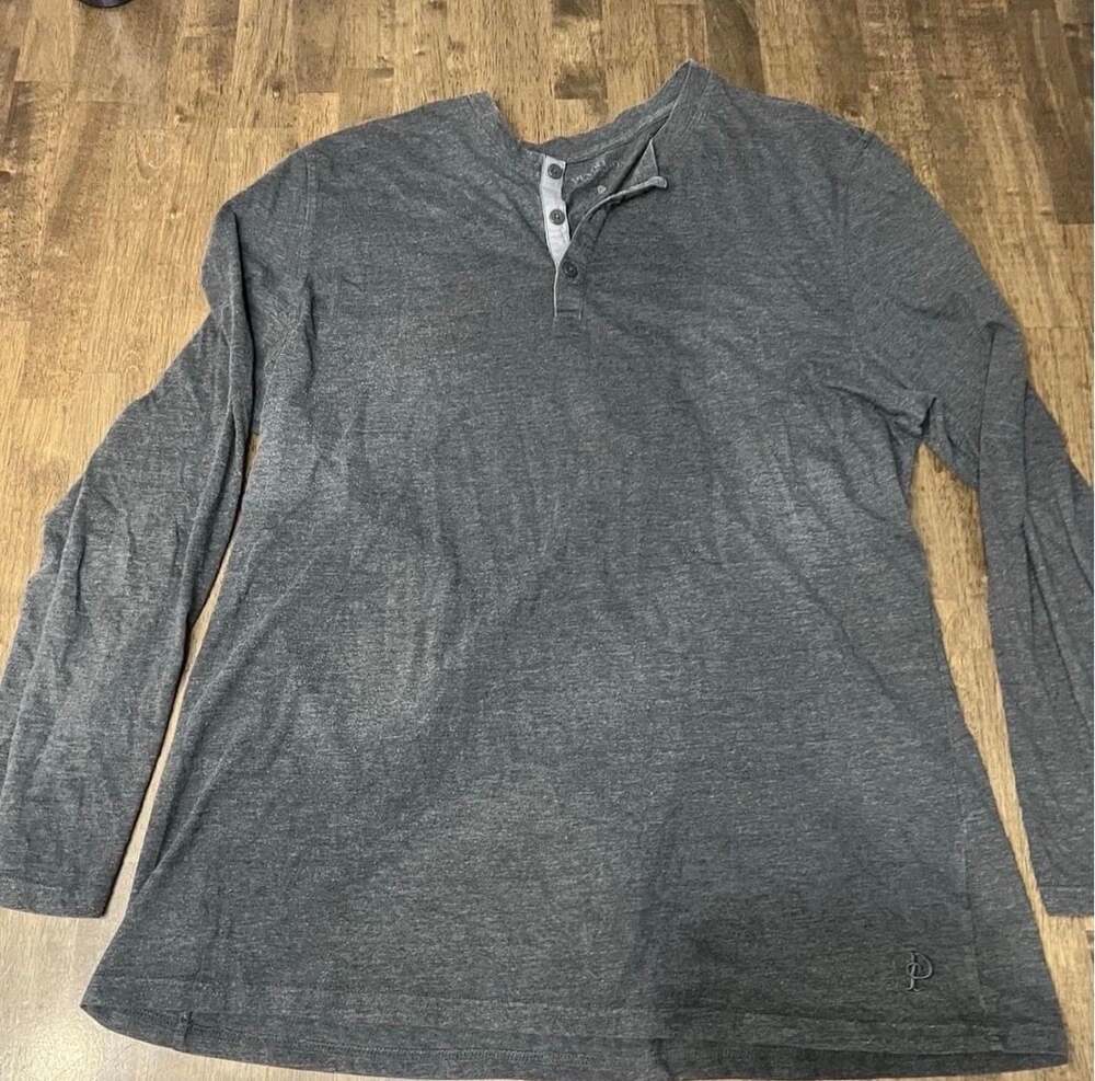 Pendleton Long Sleeve Henley Shirt Size XL Gray Heather